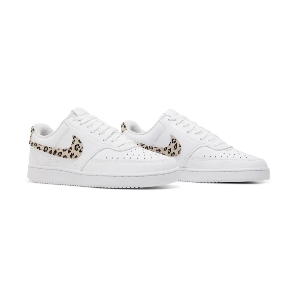 Nike Wmns Court Vision Low 'Leopard Swoosh - White'